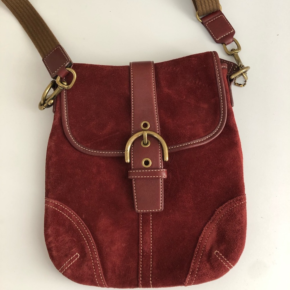 Vintage suede coach cross body